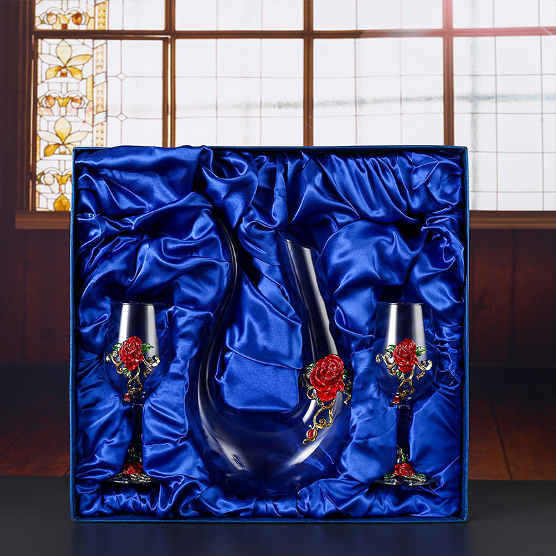 Household enamel crystal glass red wine glass goblet decanter