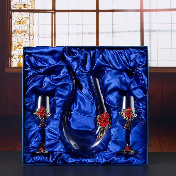 Household enamel crystal glass red wine glass goblet decanter