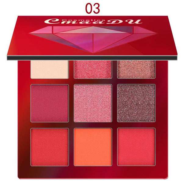 CmaaDu 9 Colors Eye Shadow Diamond Shine Eyeshadow Palette Shiny Highlight Eyeshadow