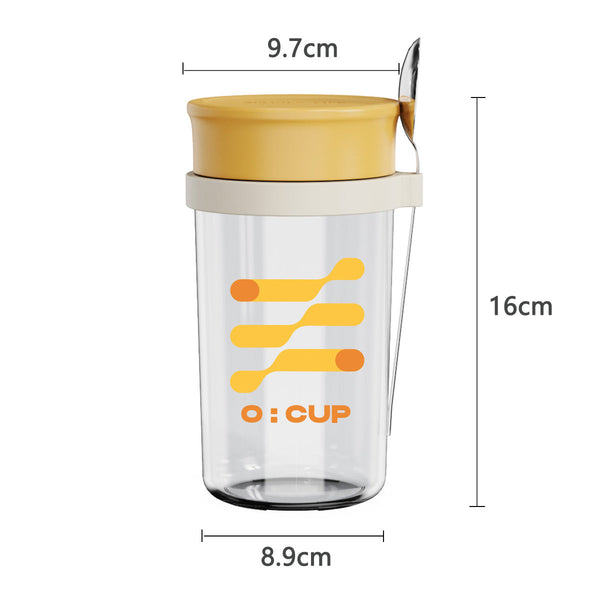 Glass oatmeal breakfast cup home milk cup with spoon bowl water cup with coffee cup