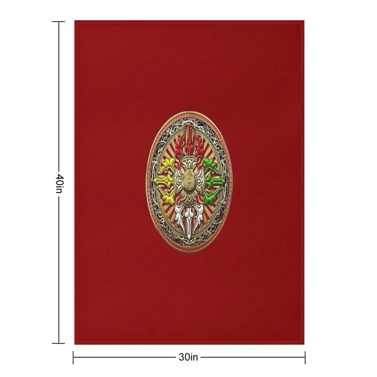 Tibetan Double Dorje Mandala - Double Vajra Throw Blanket