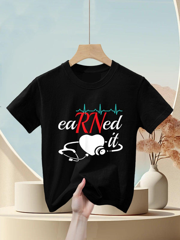 Earned It RN Nurse Nursing Graduation Kids T-Shirt