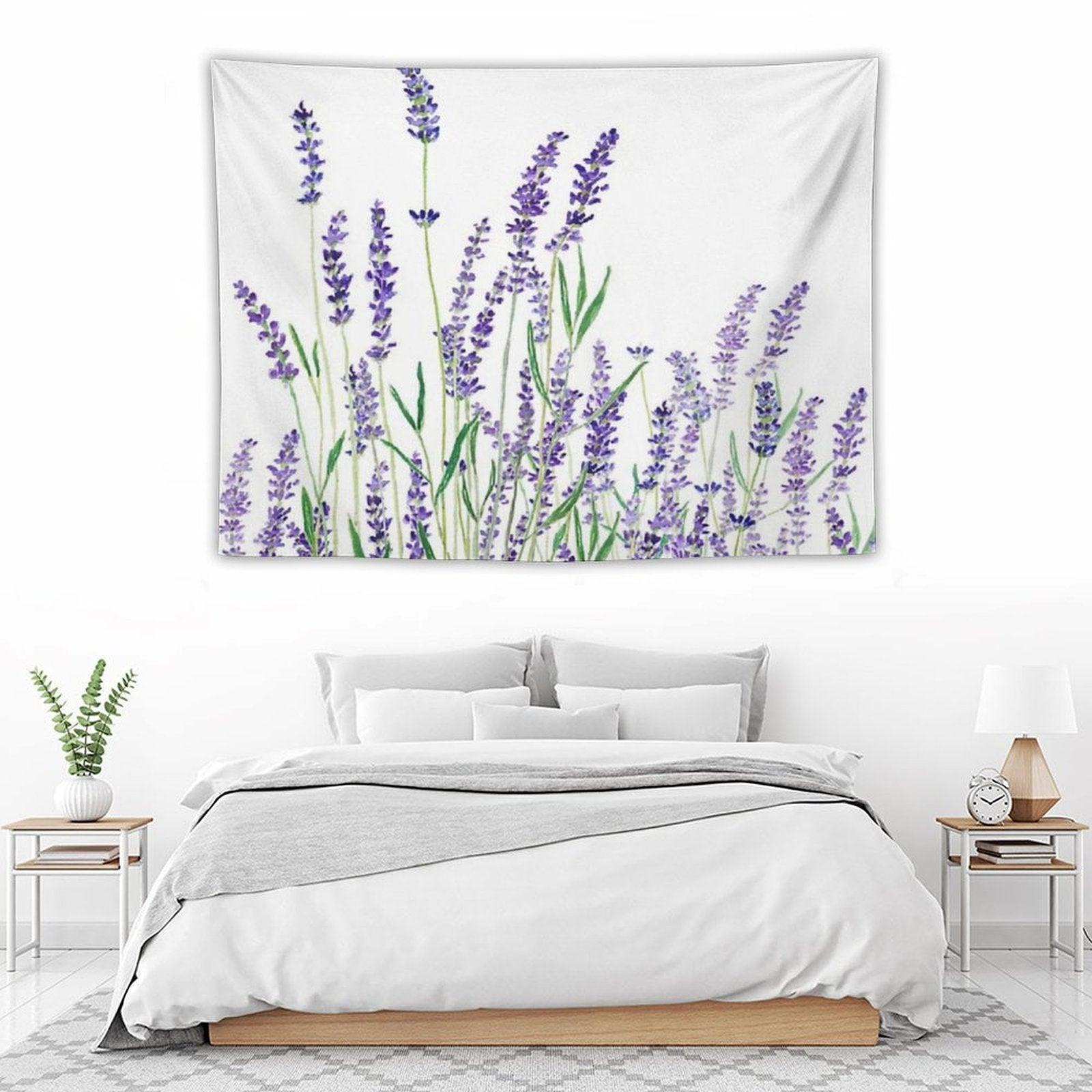 Hand Painted Purple Lavender Tapestry