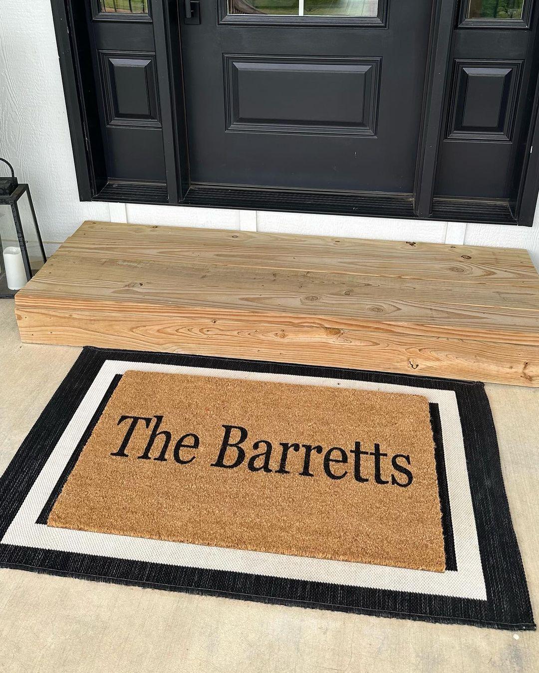 Plain Text Personalized Doormats