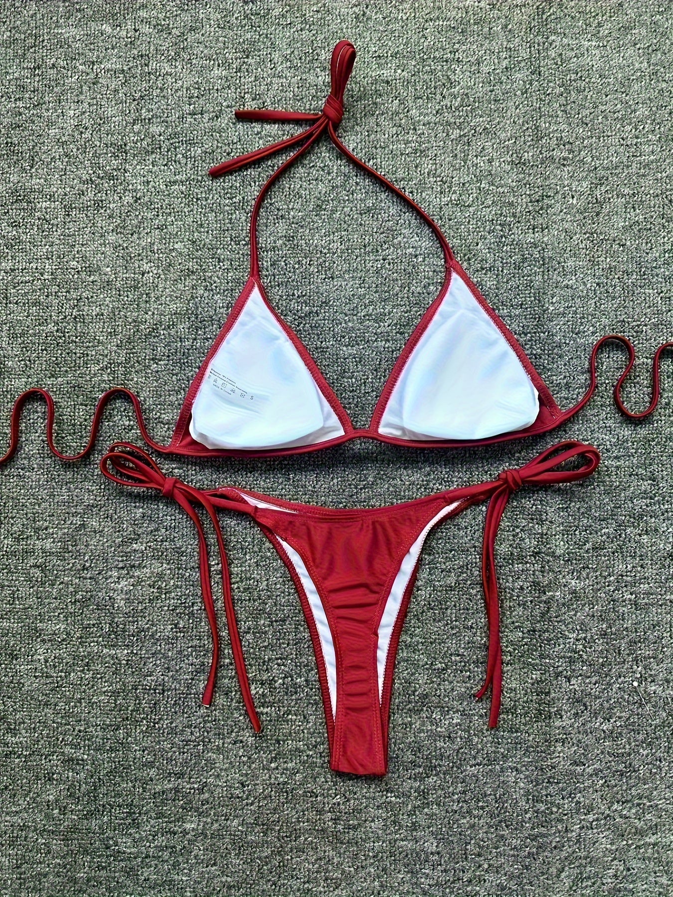 Bikini Leopard Print 2 Piece Swimsuit for Women – High Cut Lace-Up Backless Flattering Bikini Set with Halter Spaghetti Strap – Stretchy Sexy and Stylish Swimwear for Pool Beach and Summer Vacation