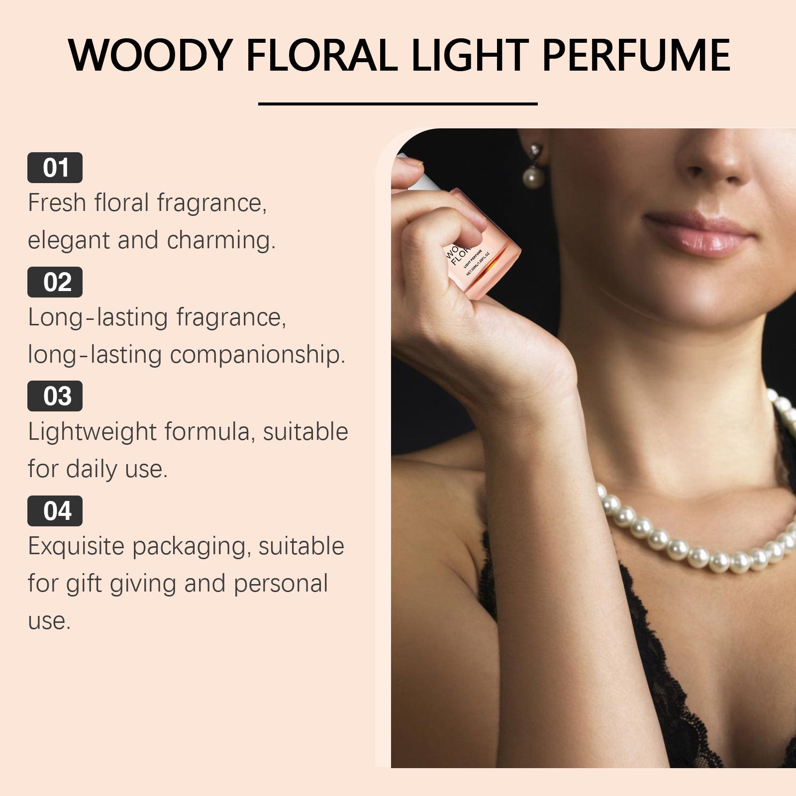 Wood Scented Eau De Toilette, Natural And Fresh Exudes Charm Temperament Flowers Lasting Fragrance Wood Eau De Toilette