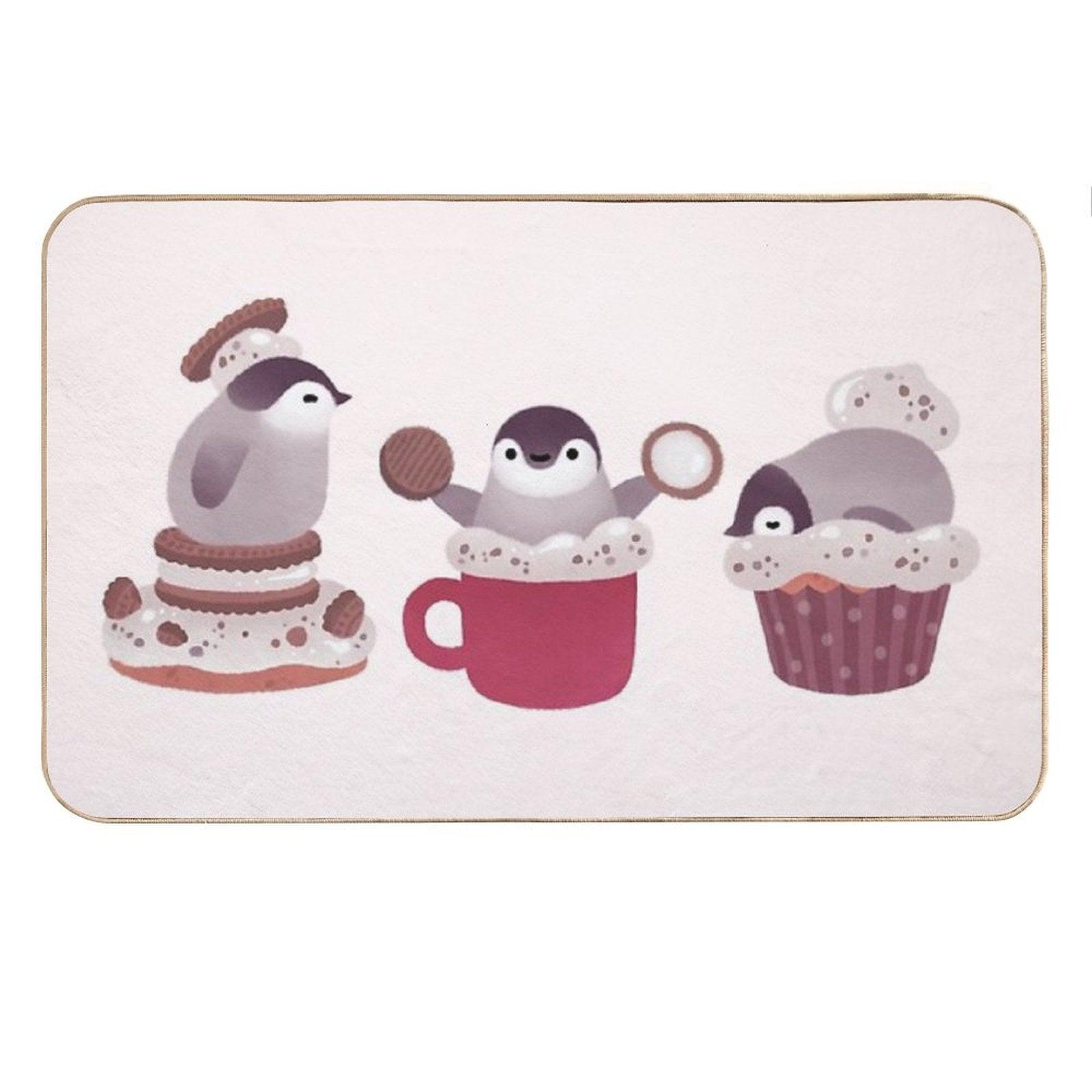 Cookie Cream And Penguin Bath Mat