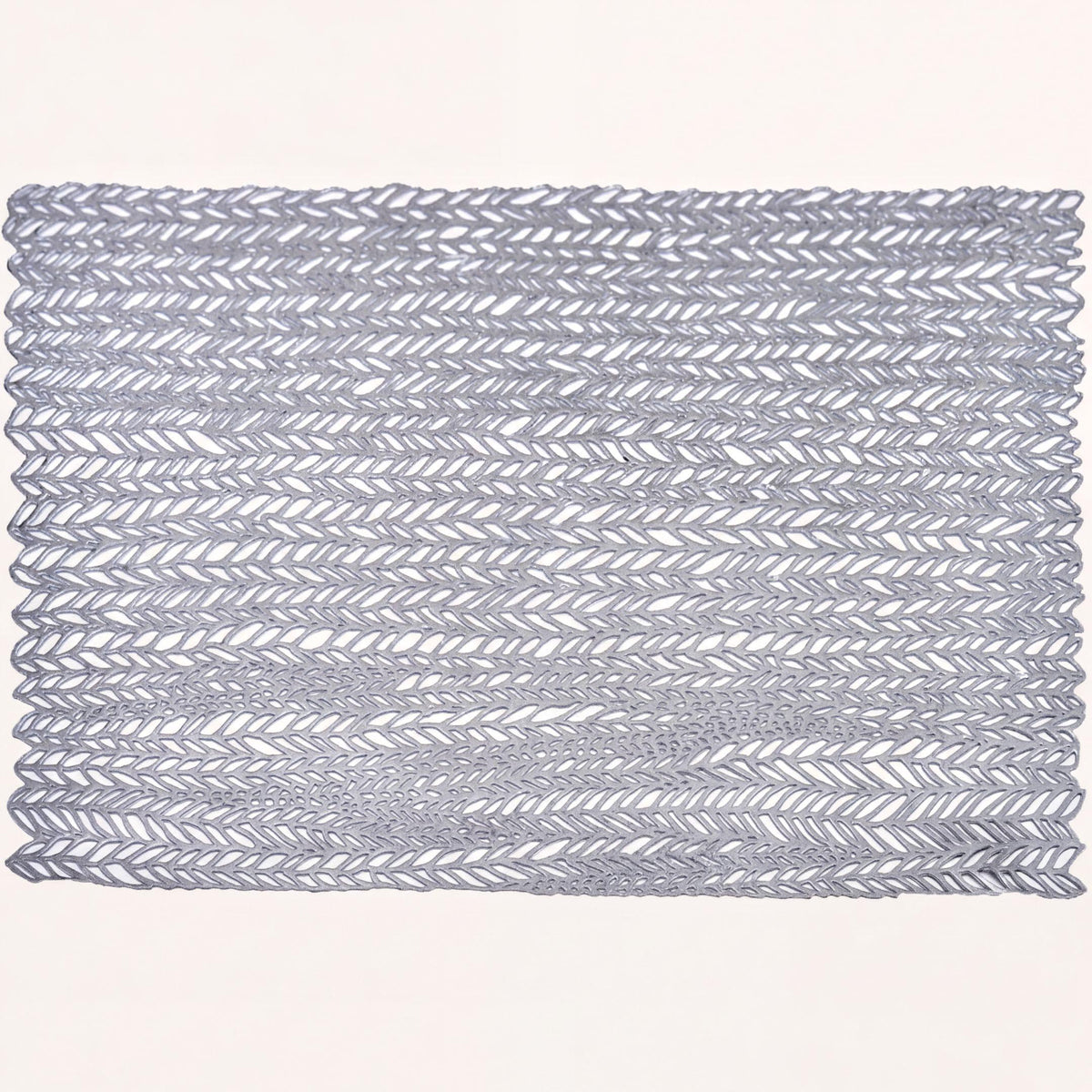 PVC Placemats - Silver Set of 6 | Heat Resistant Non Slip Table Mats for Dining