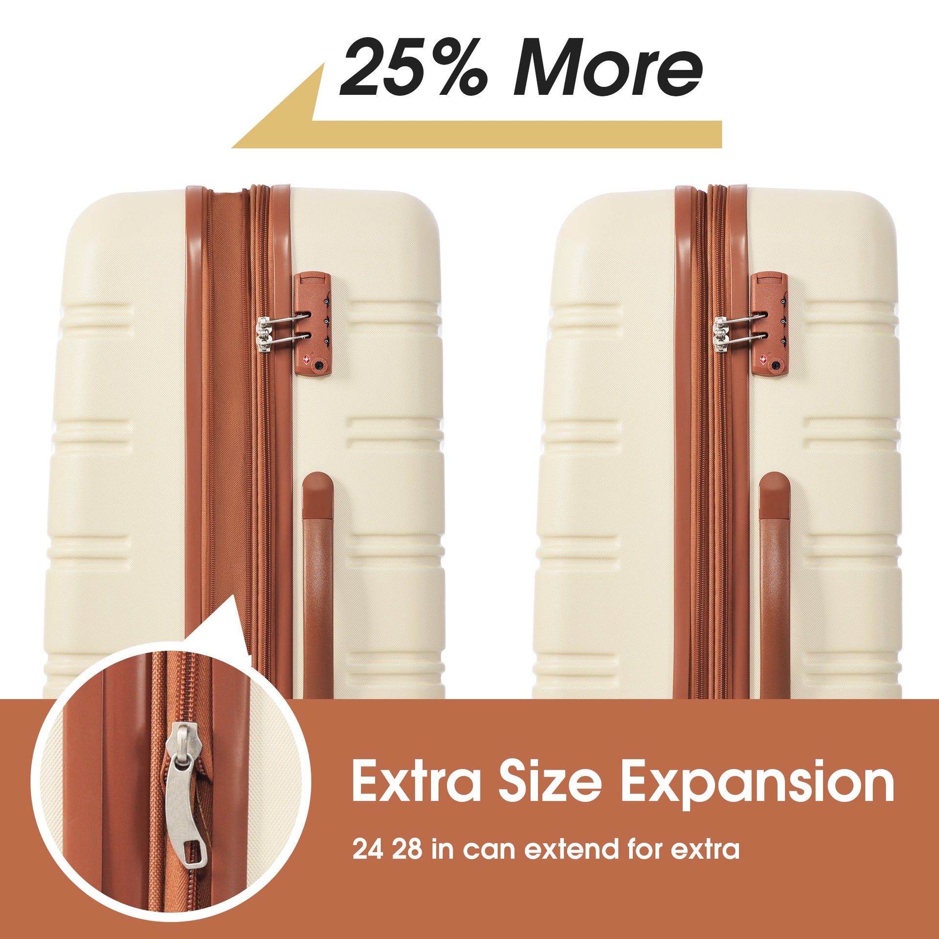 Hardshell Luggage Sets 2Pcs + Bag Spinner Suitcase with TSA Lock Lightweight 20' + 28'