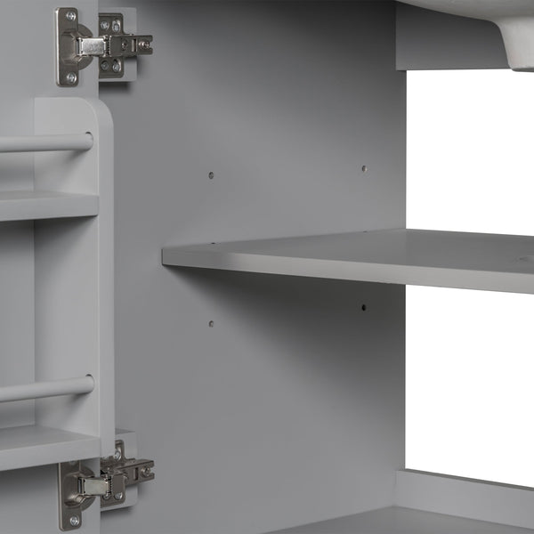 30 inch bathroom vanity no sink  base only gray