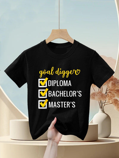 Goal Digger Inspirational Quotes Master's Degree Graduation Kids T-Shirt