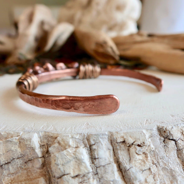 Copper Cuff With Black Tourmaline - I Am Protected | By Blackbird & Sage