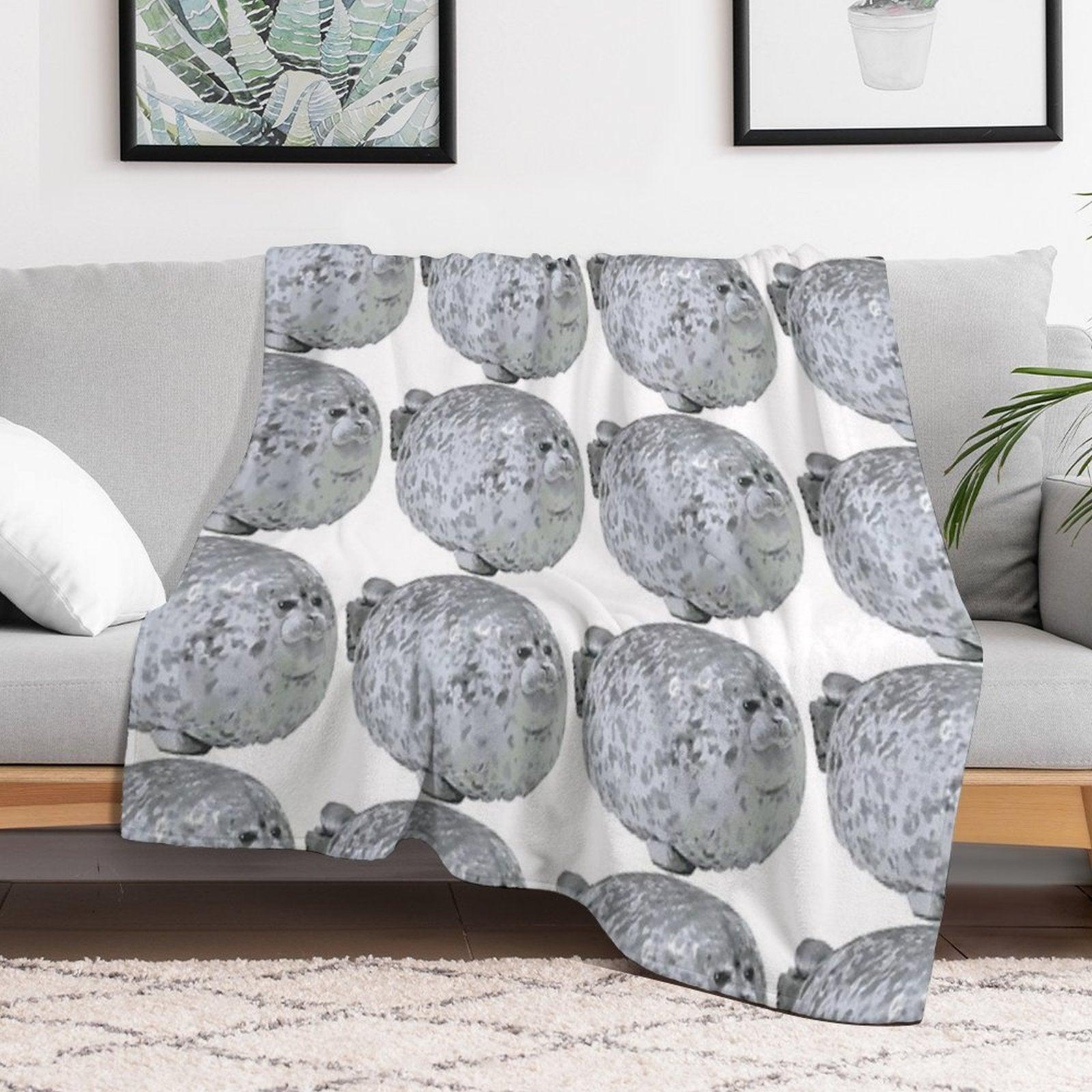 Cute Little Chonky Seal Throw Blanket
