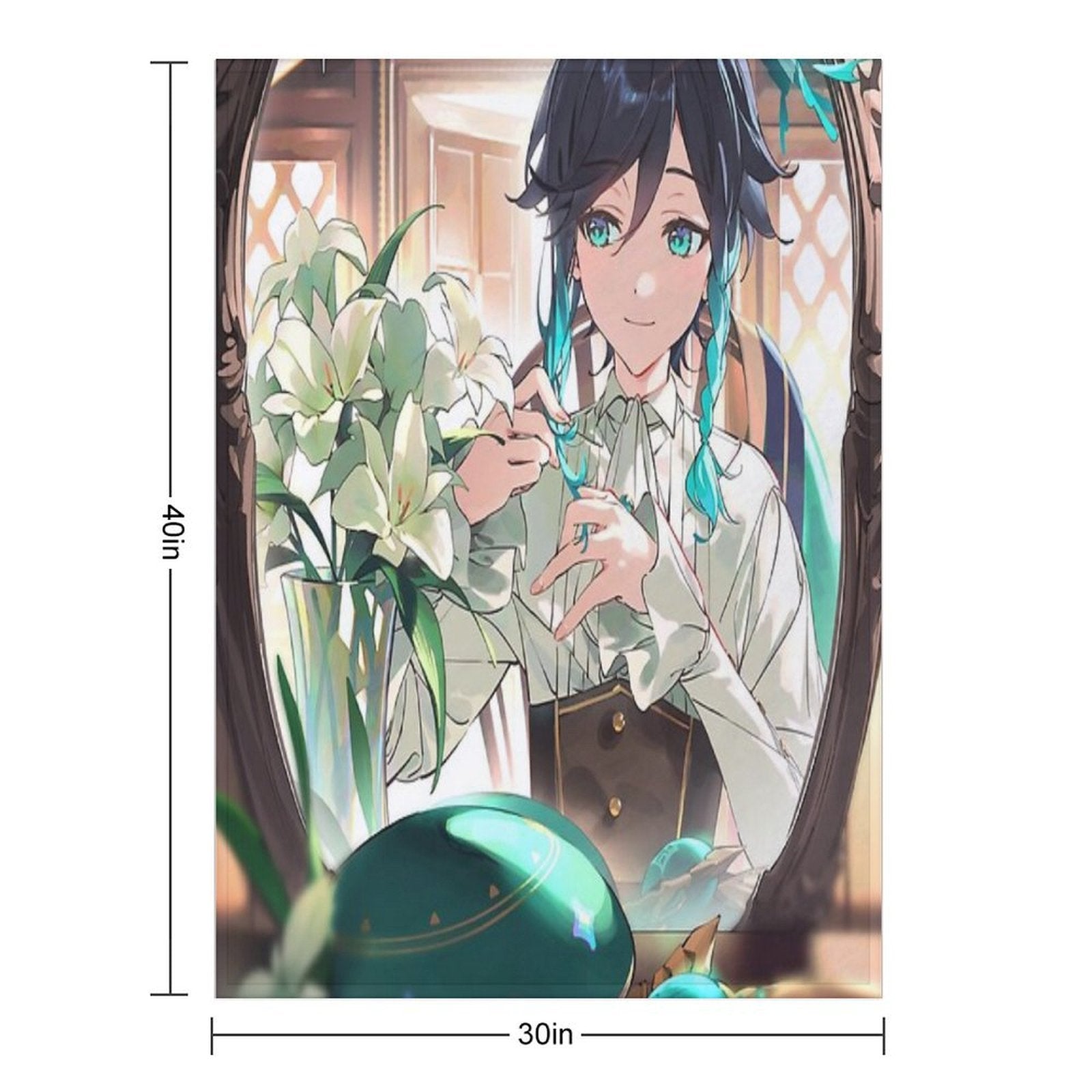 Genshin Impact - Venti Official Birthday Artwork 2024 Velvety-soft Throw Blanket