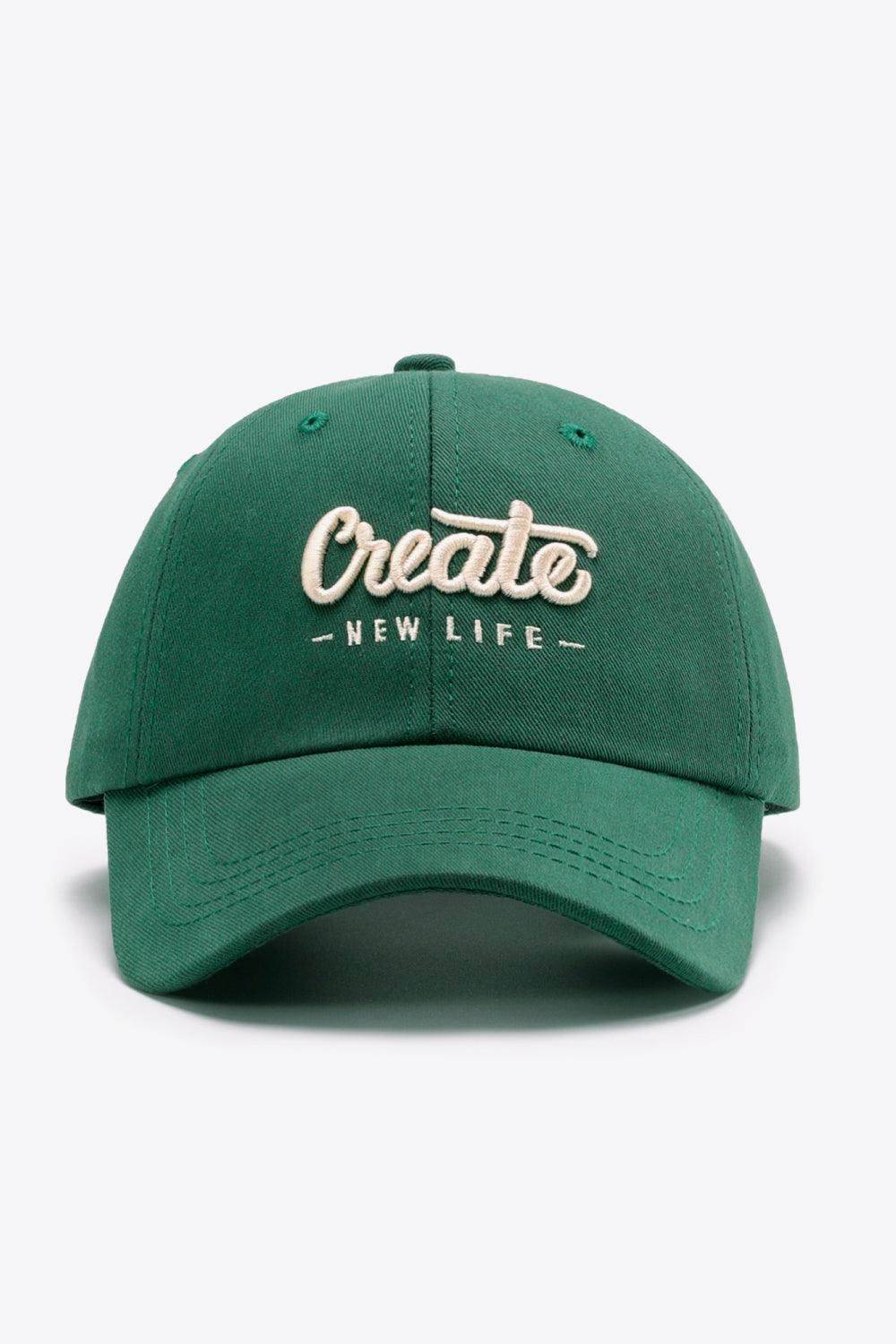 CREATE NEW LIFE Adjustable Cotton Baseball Cap for All Sizes