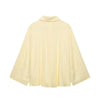 Style Women's Fashion Casual Loose Shirt with Long Wide Sleeves and Turn-Down Collar - Color / XS