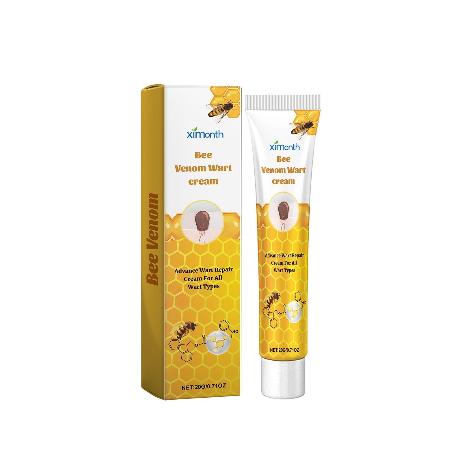 Bee Venom Wart Cream, Repair Smooth Skin Lightening Nevus Spot Nevus Cure Wart Care Cream