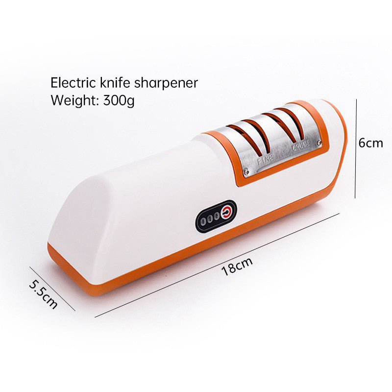 Multifunctional Electric Knife Sharpener. Automatic, professional, small - sized for kitchen use. Quick - sharpening with non -