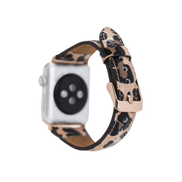 Classic Leopard Print Leather Apple Watch Band - Dallas LEATHERE
