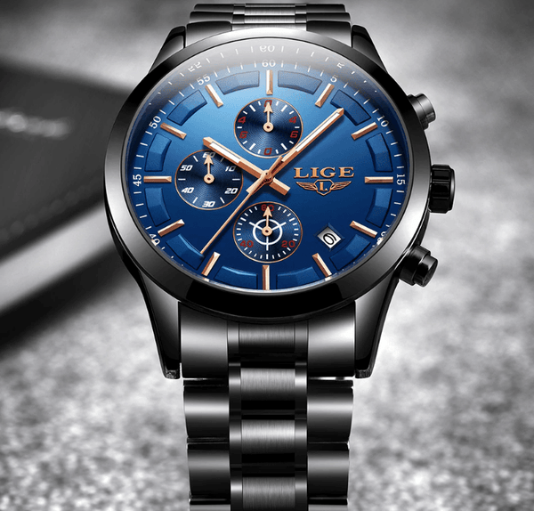 Men's Waterproof  Watch With Chronometers And Date Display Unique Design Perfect Gift
