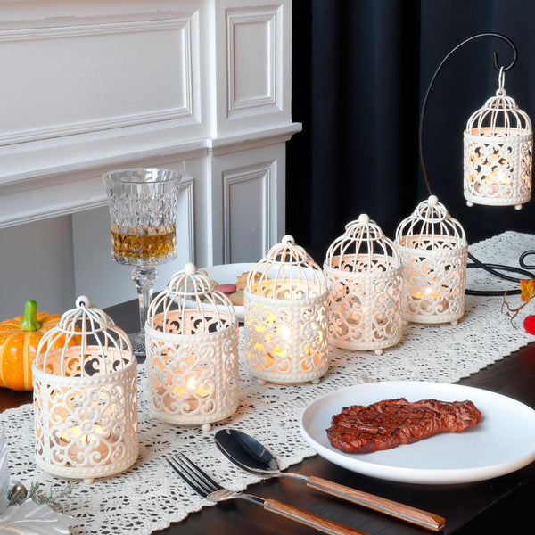 6 Pack Small Metal Candle Lanterns