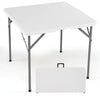34 Inch Square Foldable Card Table with Carrying Handle-White