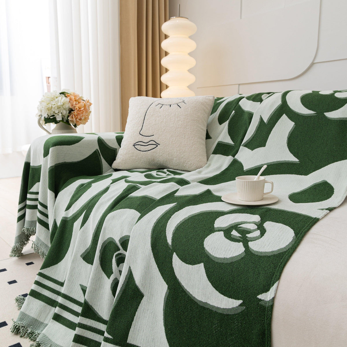 Chenille Sofa Cover Blanket, Couch Cover Blanket Throws for Couches Living Room Furniture Throw Covers
