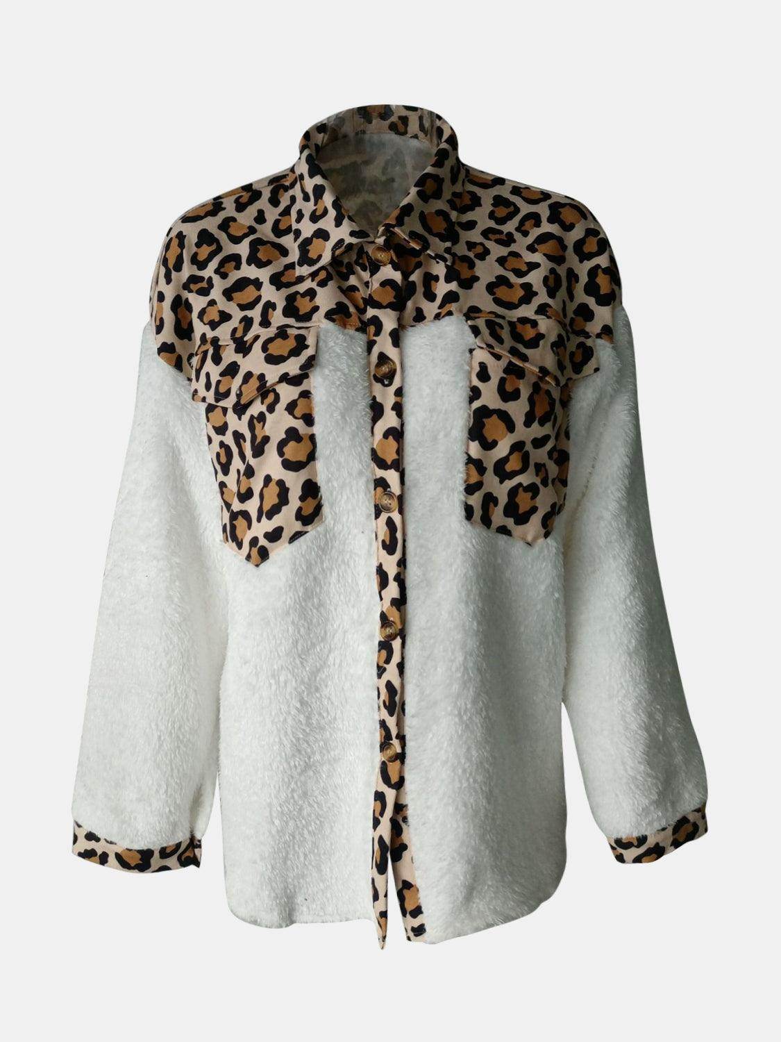 Fuzzy Button Up Long Sleeve Jacket for Cozy Style