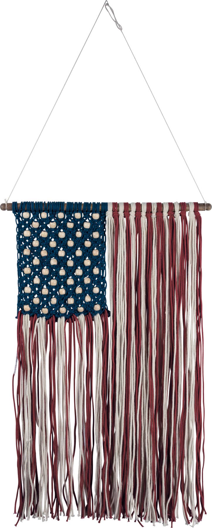 Macrame American Flag | Handmade Bohemian Wall Hanging & Patriotic Decor
