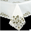 European Embroidered Table Topper – Rustic Vintage Polyester Linen Cover 60x120 Inches
