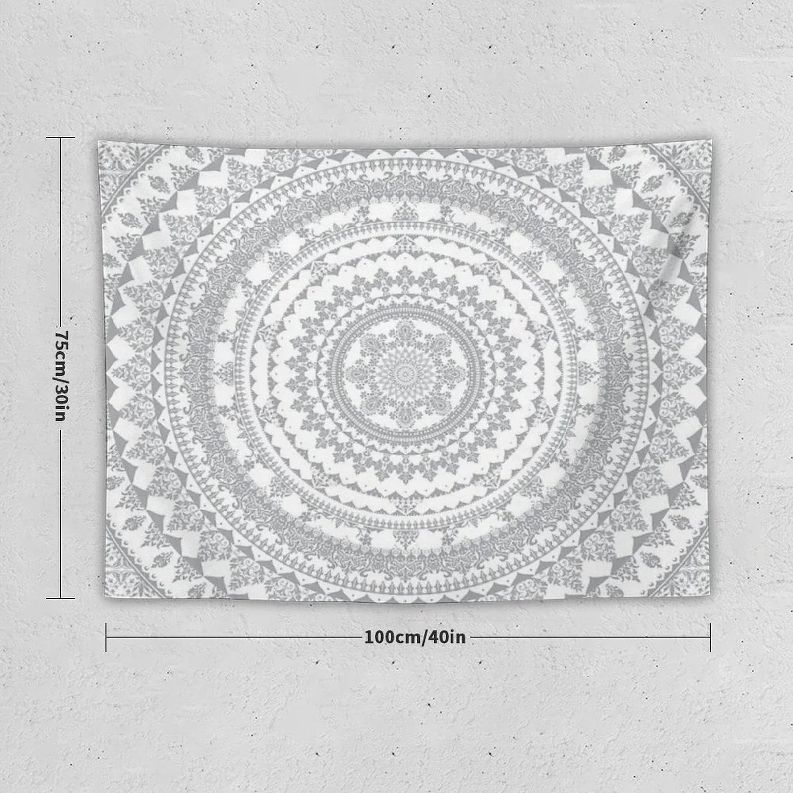 Mandala Gray Tapestry