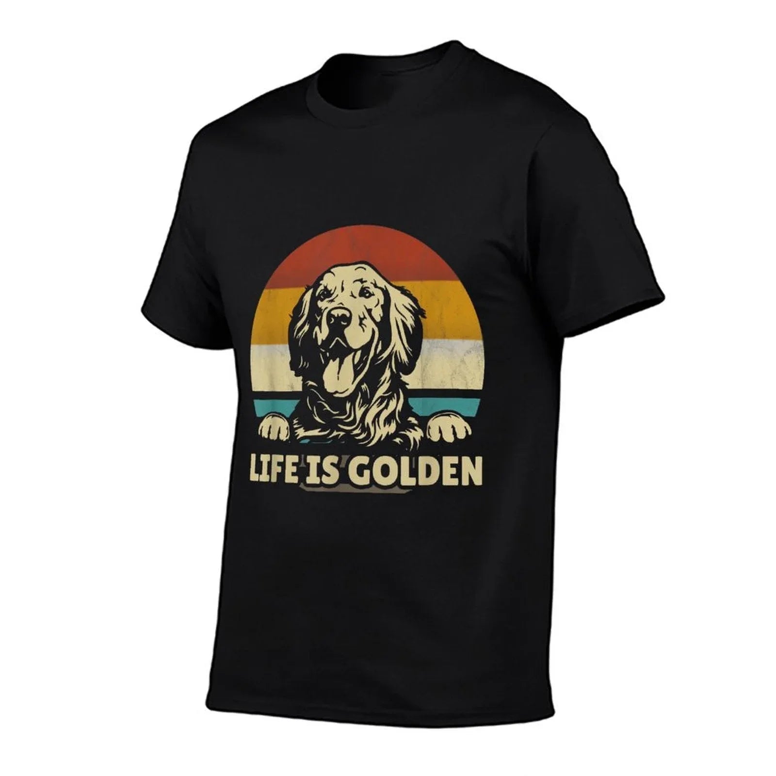 Golden Retriever Dog Life Is Golden Retro Vintage T-Shirt