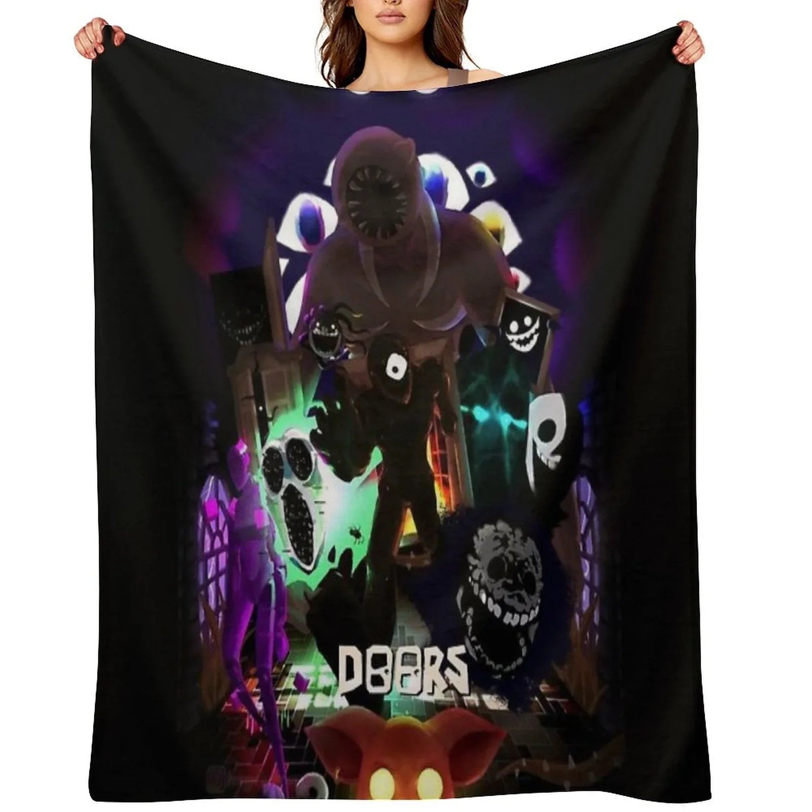 Roblox Doors Team Throw Blanket