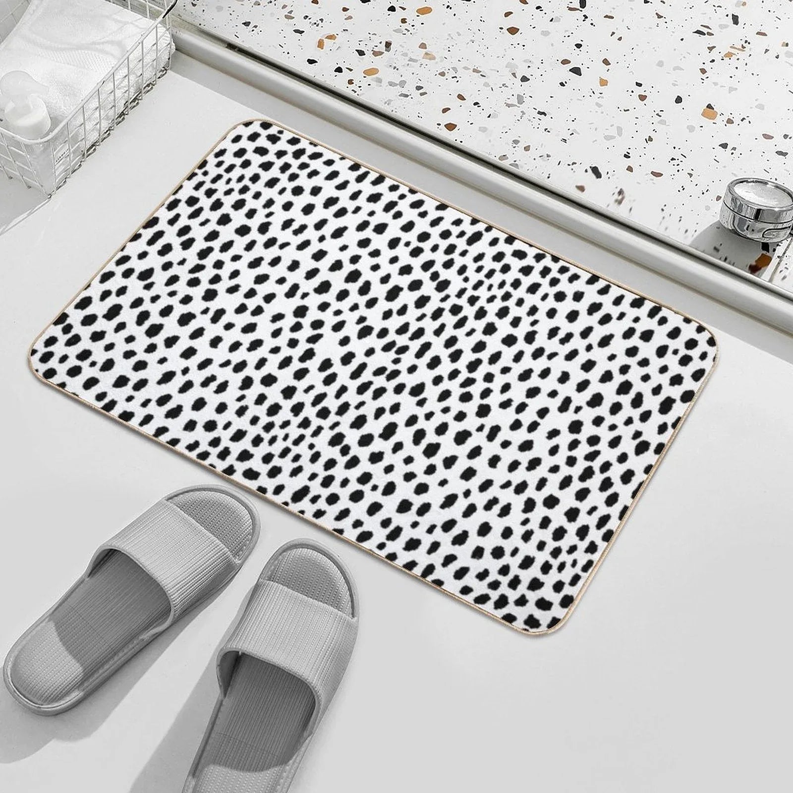 Dalmatian Spots (blackwhite) Bath Mat