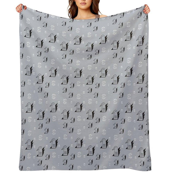 Birds And Eyes Steel Blue Throw Blanket