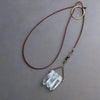 Leather Brass Quartz Lariat Necklace Clarity Seeker | By Blackbird & Sage