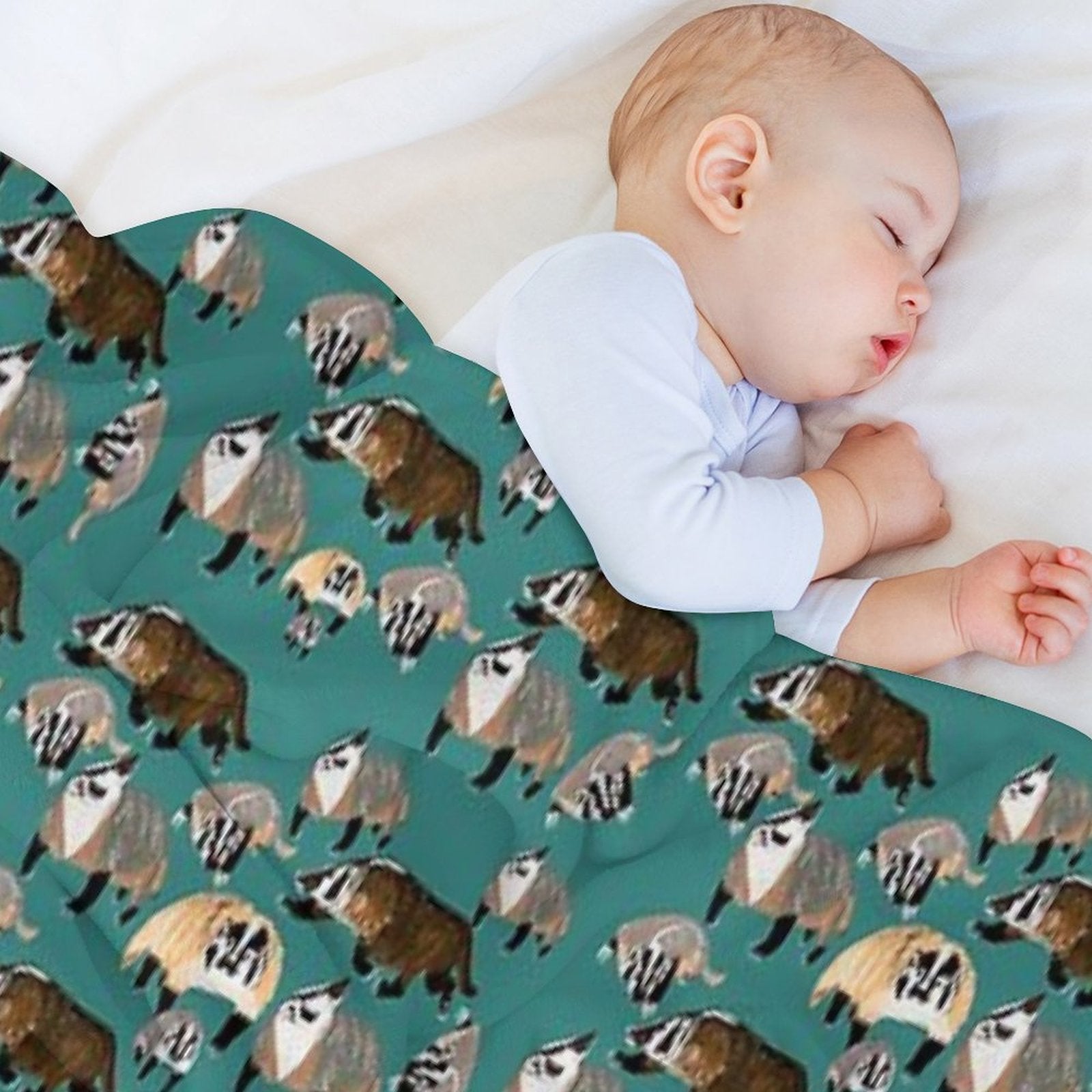 American Badger Running Travel-friendly Throw Blanket