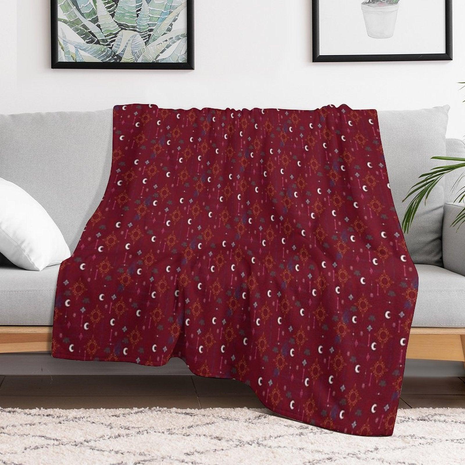 Mollymauk Tealeaf Pattern Throw Blanket