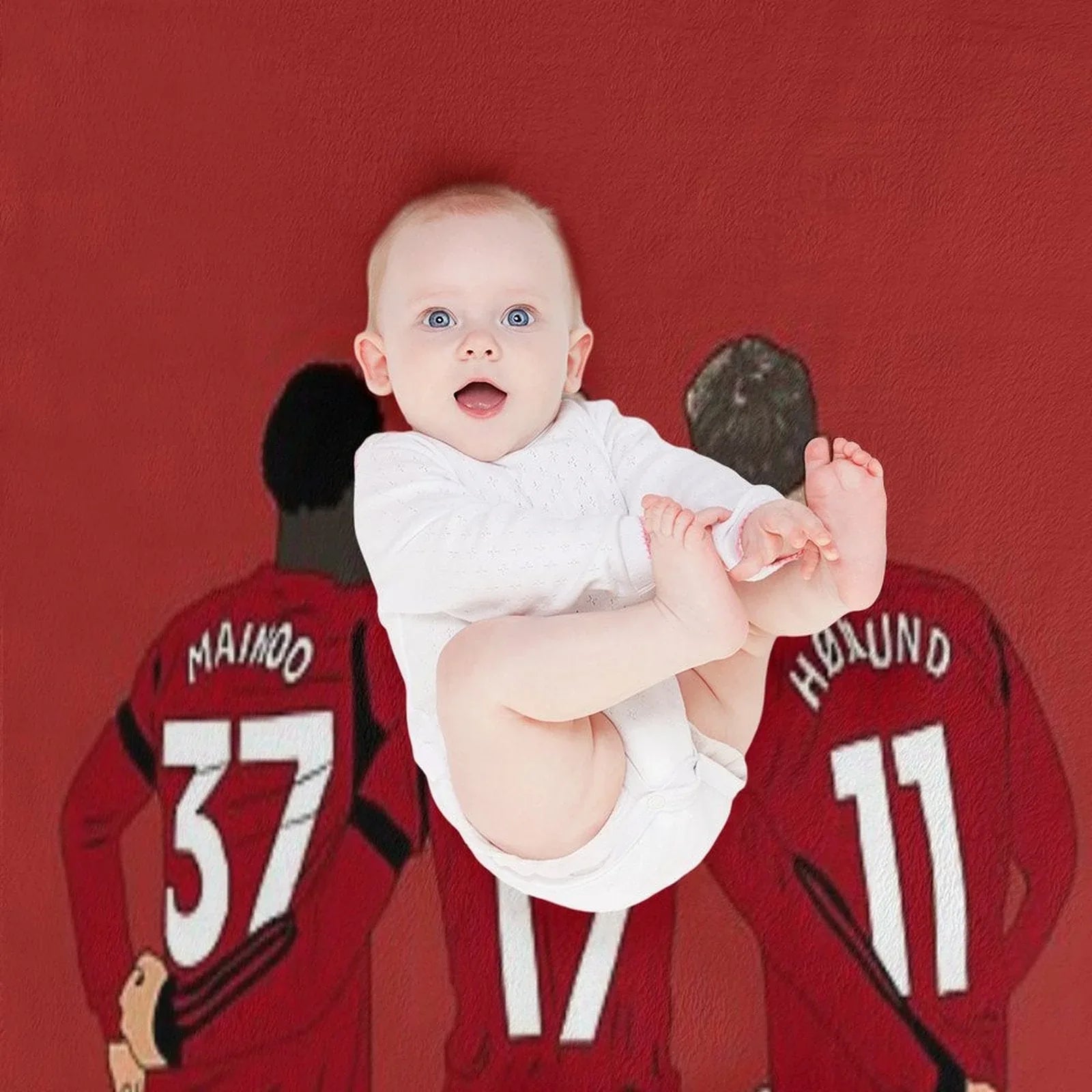 Kobbie Mainoo Alejandro Garnacho Rasmus Hojlund United Youth Trinity Minimalist Throw Blanket