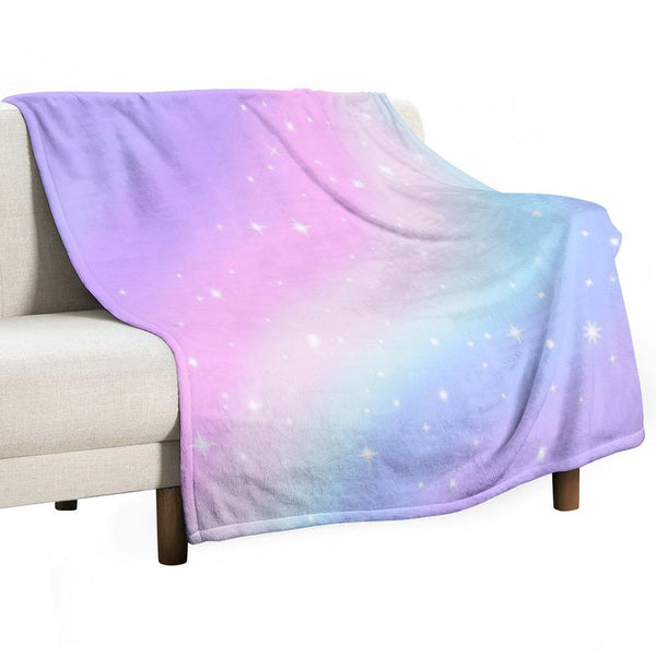 Kawaii Rainbow Magic Wrinkle-free Throw Blanket