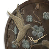 Hummingbird Pair Wall Mounted Garden Clock and Thermometer