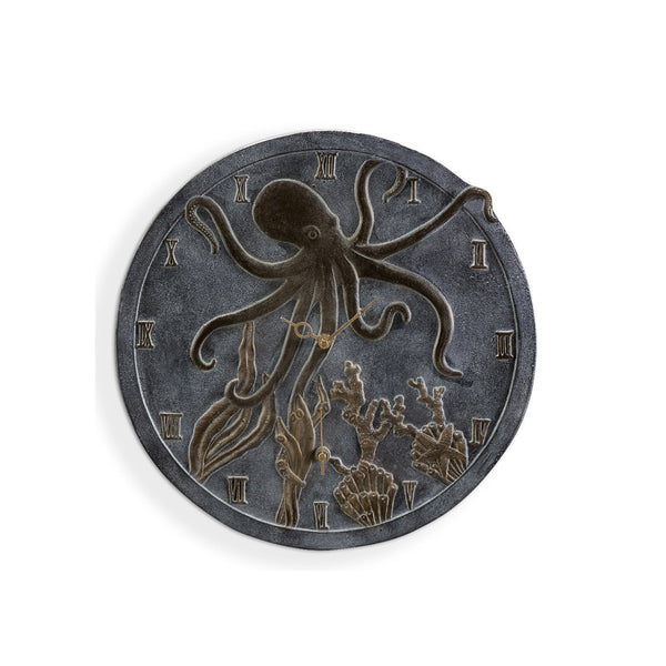 Octopus Wall Mounted Garden Clock and Thermometer - Gifts for You 'n Me