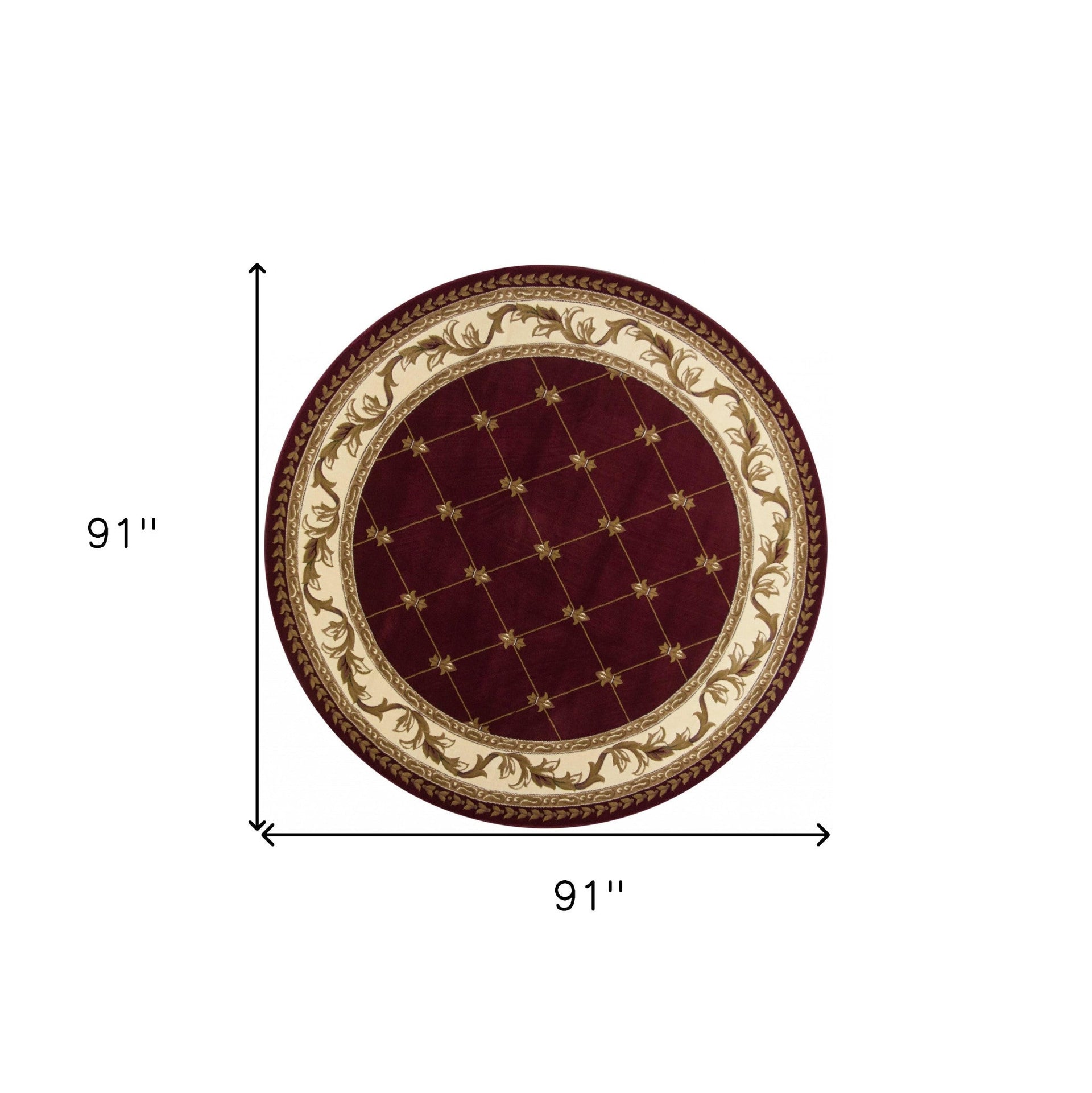 2' X 3' Red Machine Woven Hand Carved Fleur De Lis Indoor Accent Rug