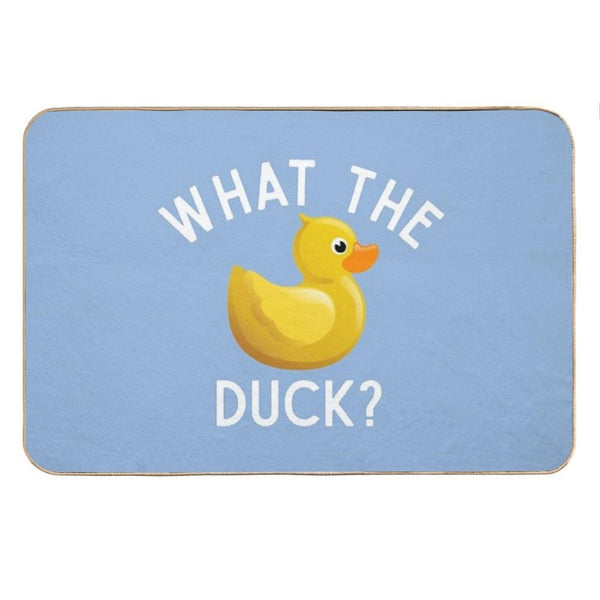Cute Rubber Duck Funny Quote What The Duck Lover Gift Bath Mat