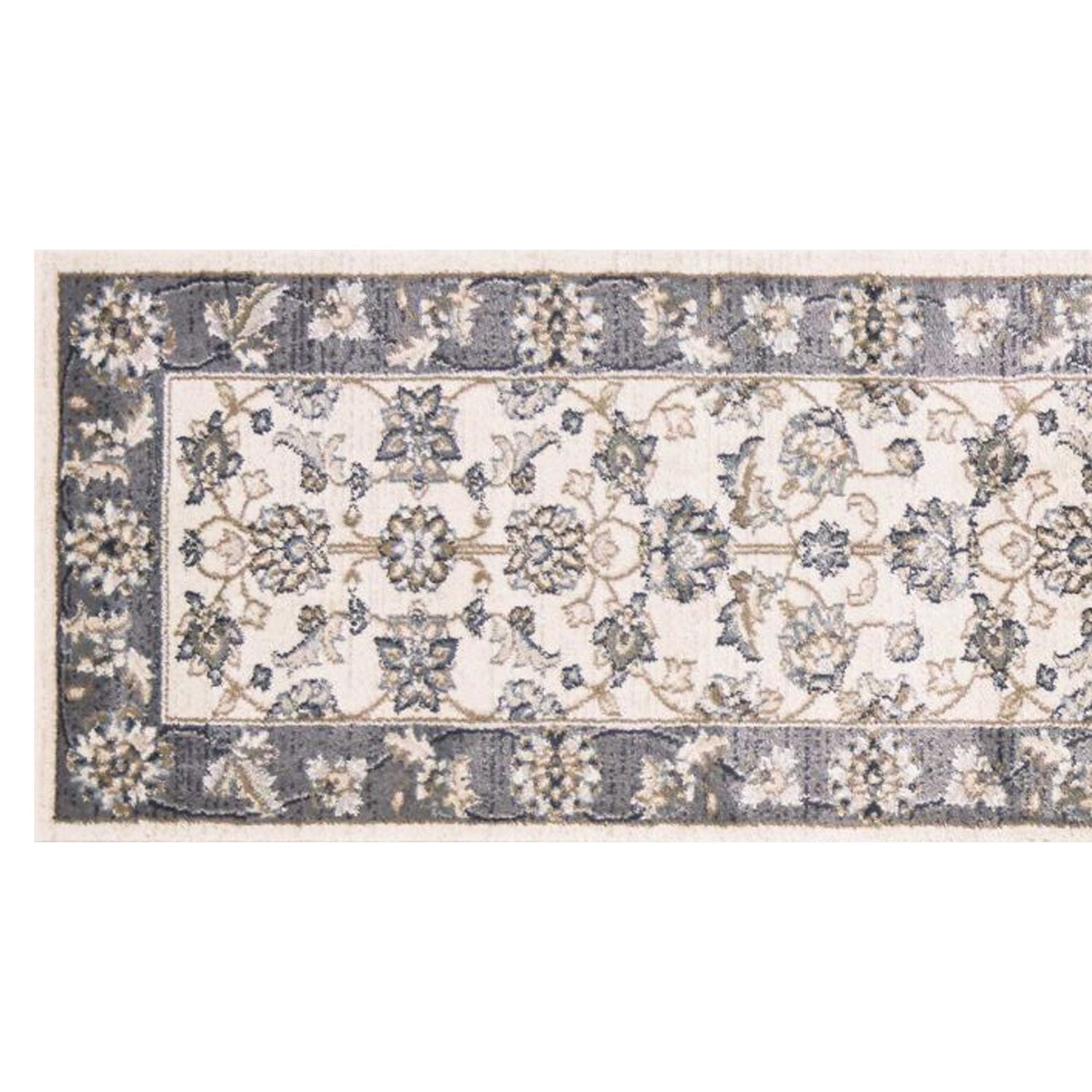 3' X 5' Gray and Ivory Floral Area Rug
