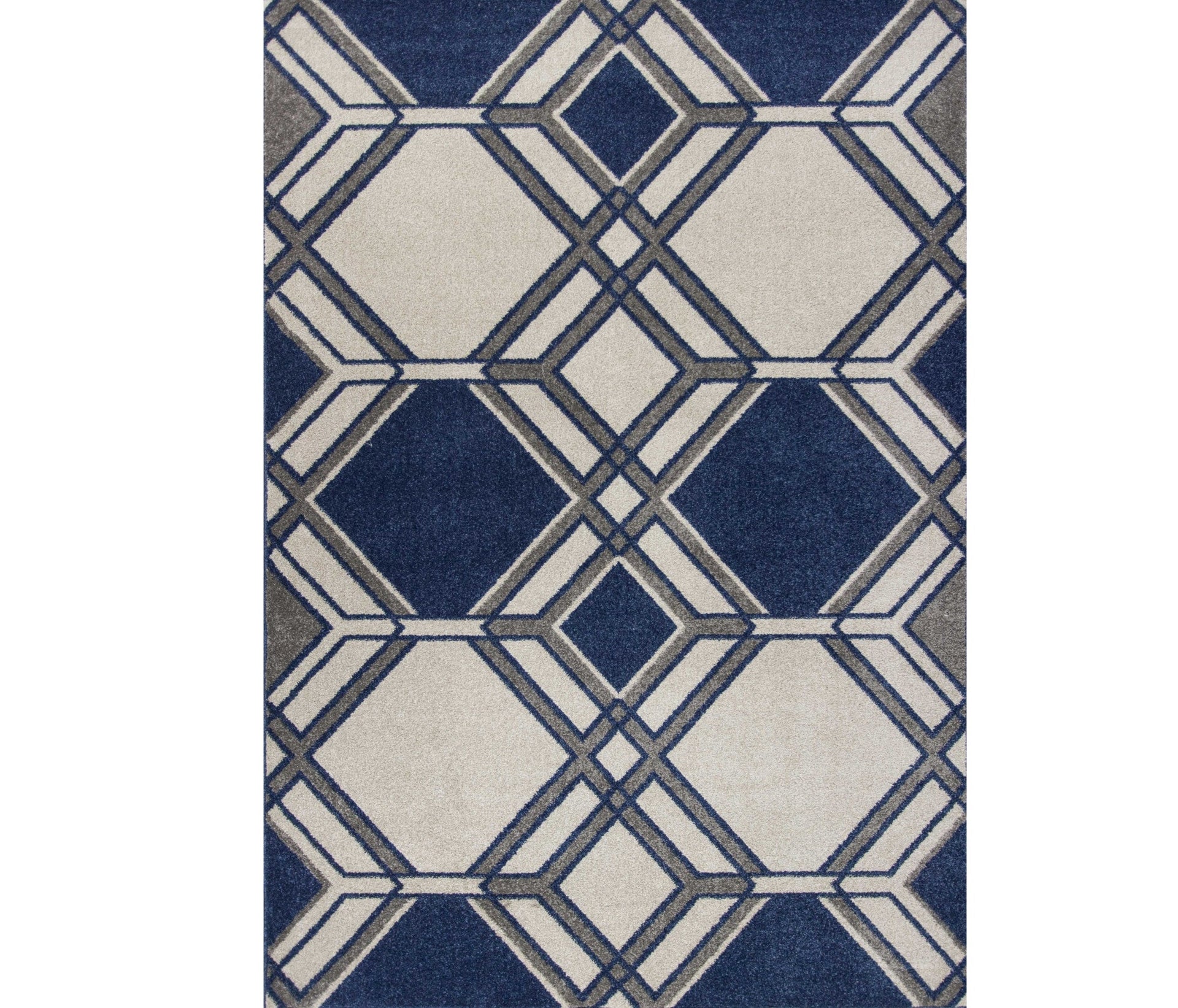 2' X 3' Blue Geometric Area Rug