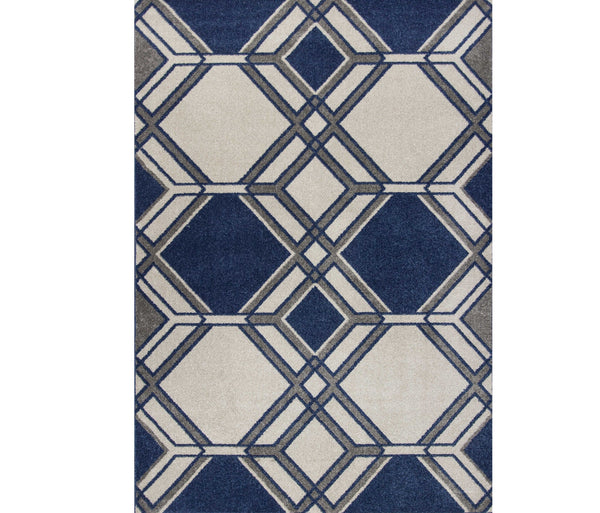 2' X 3' Blue Geometric Area Rug