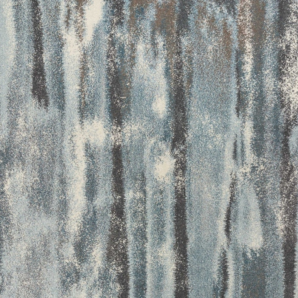 7' X 10'  Polypropylene Teal Area Rug