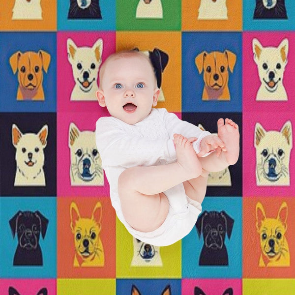 Fun And Colorful Pet Pattern Design Anti-pilling Throw Blanket