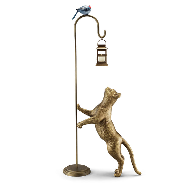 Aluminum Snacktime Cat with Bird Garden